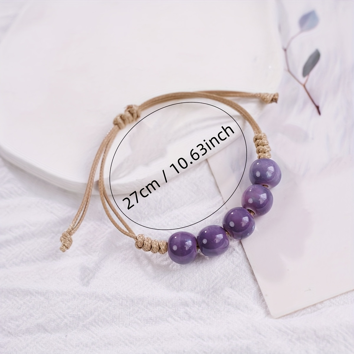Chinese Ladies' Ceramic Bracelet - Ethnic Hand Woven Adjustable Length
